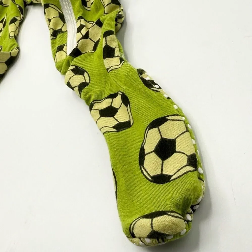 Kickee Pants Zippered Bamboo Soft One Piece Pajamas Soccer Ball Print  - Toddler